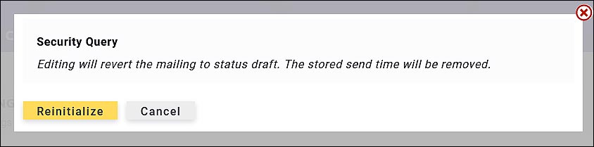 Maileon: Security query for editing planned emailing.