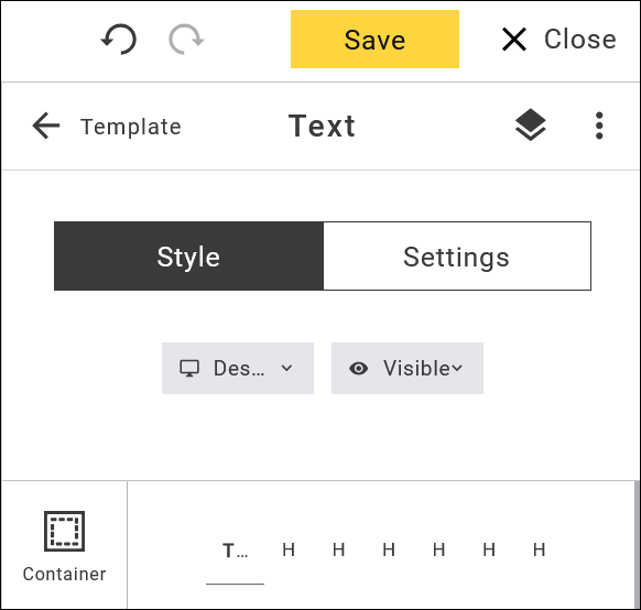 Maileon: Editor2, saving changes after text formatting with the yellow highlighted Save button.
