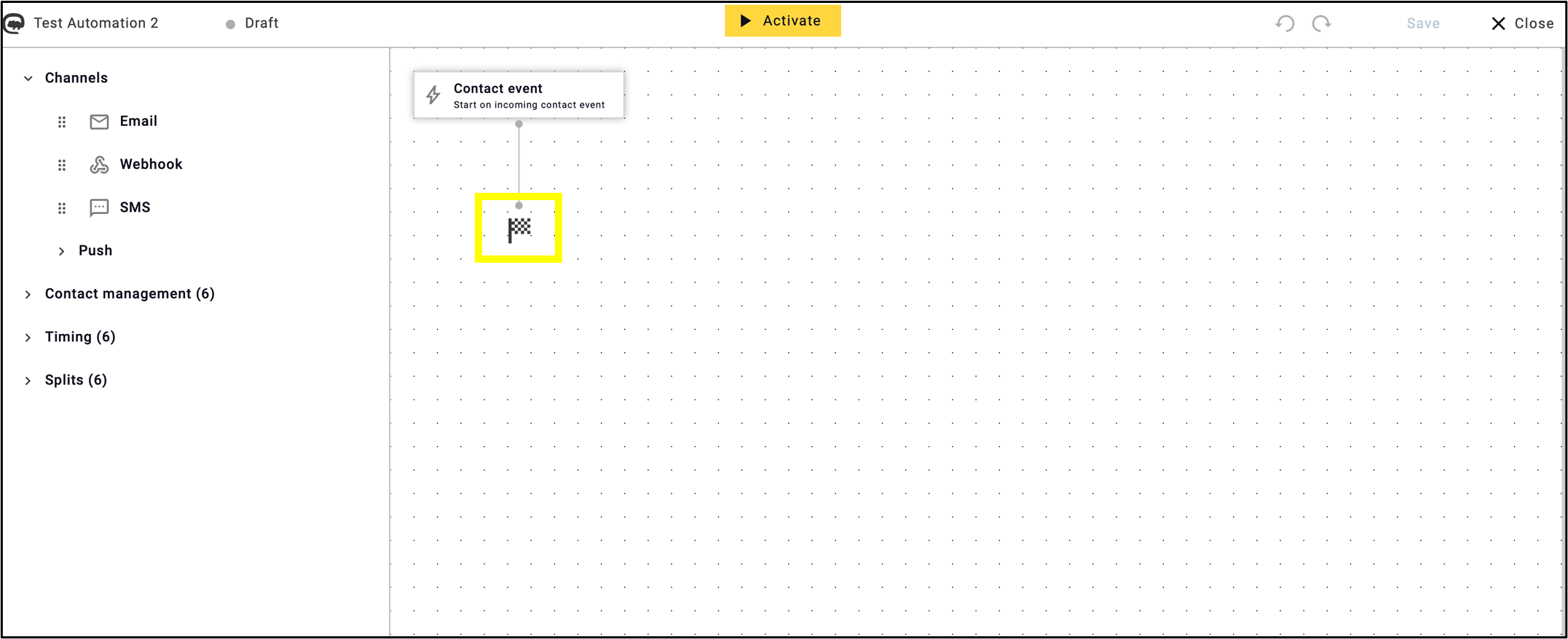 Fig. 10: In the new version, the end of the process is a built-in feature, along with the automatic setting of links between nodes.