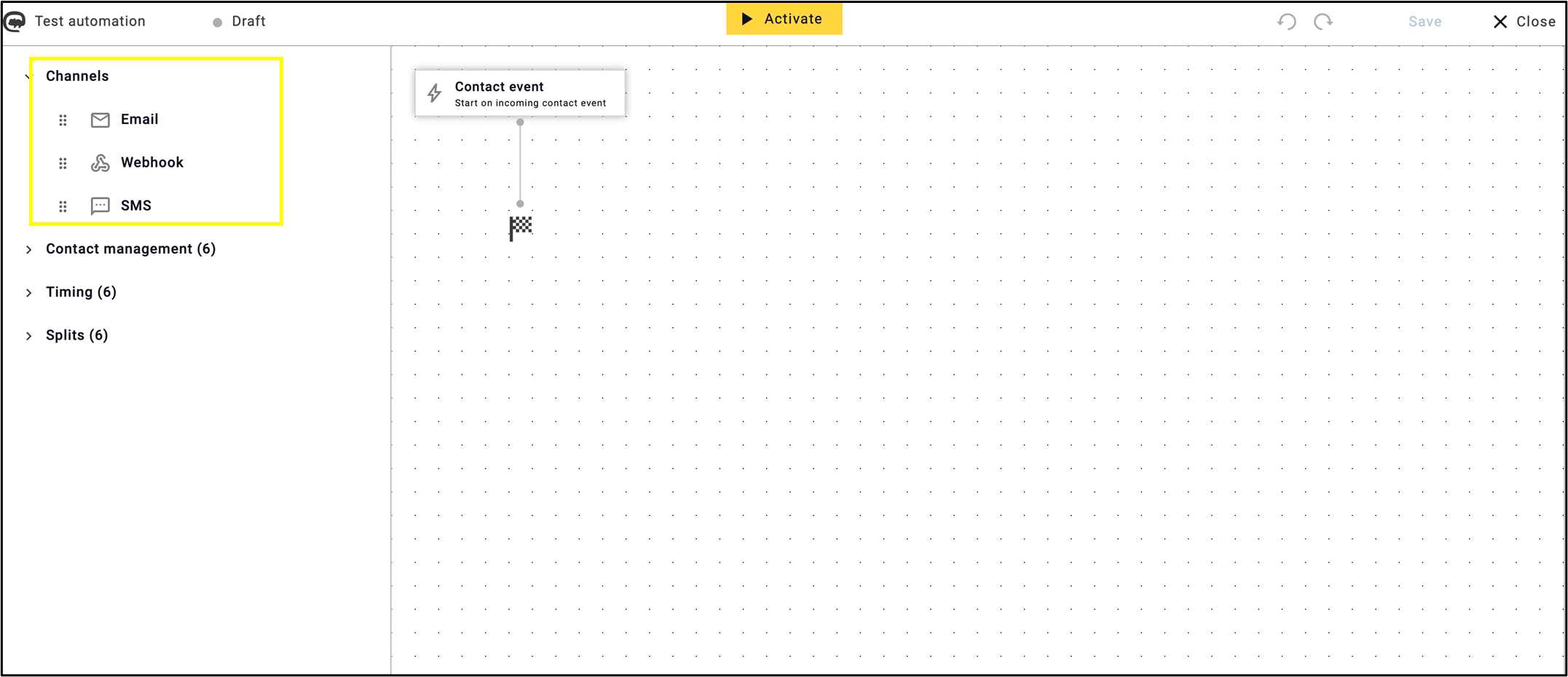 Fig. 13: Choose channels other than emailing for the process, as needed.