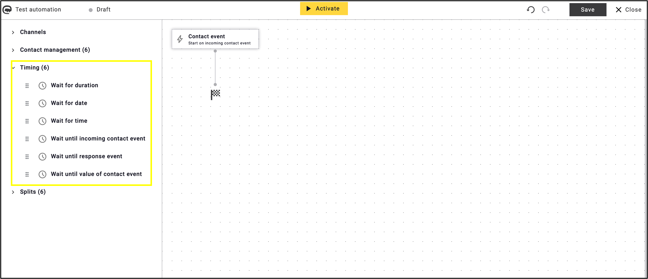 Fig. 21: The new version handles all timing-related action nodes separately.