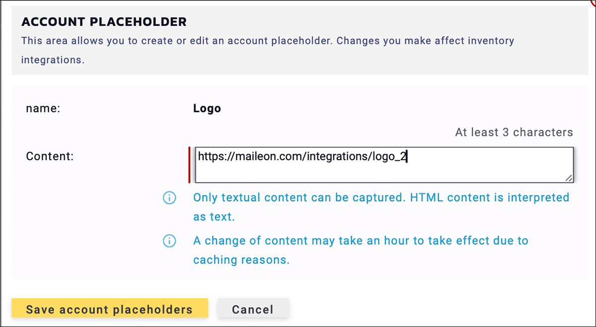 Maileon: Trigger FAQ, modifying data in account placeholder.