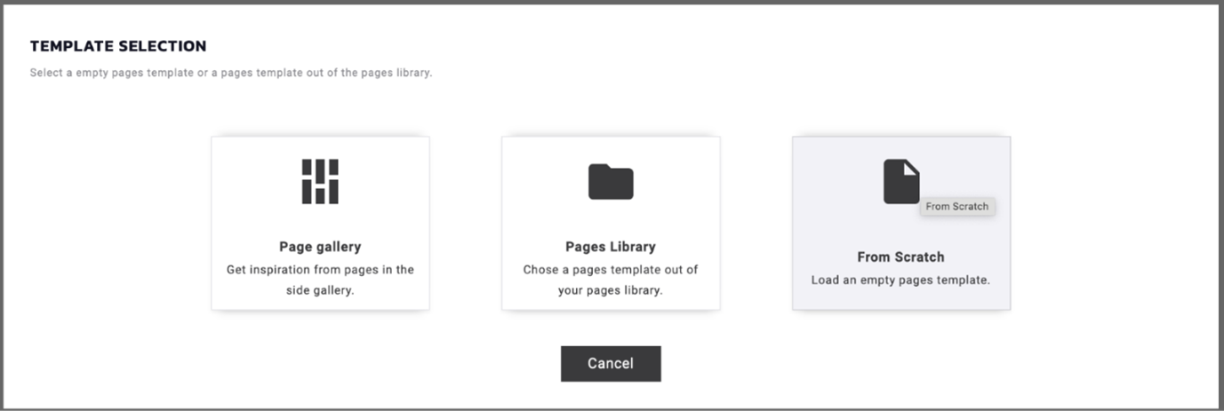 Fig. 9: First step in building a page from scratch.