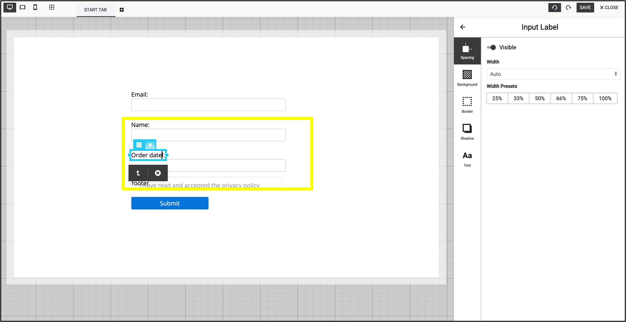 Fig. 12: Rename the elements to the previously specified properties by clicking in the text area.