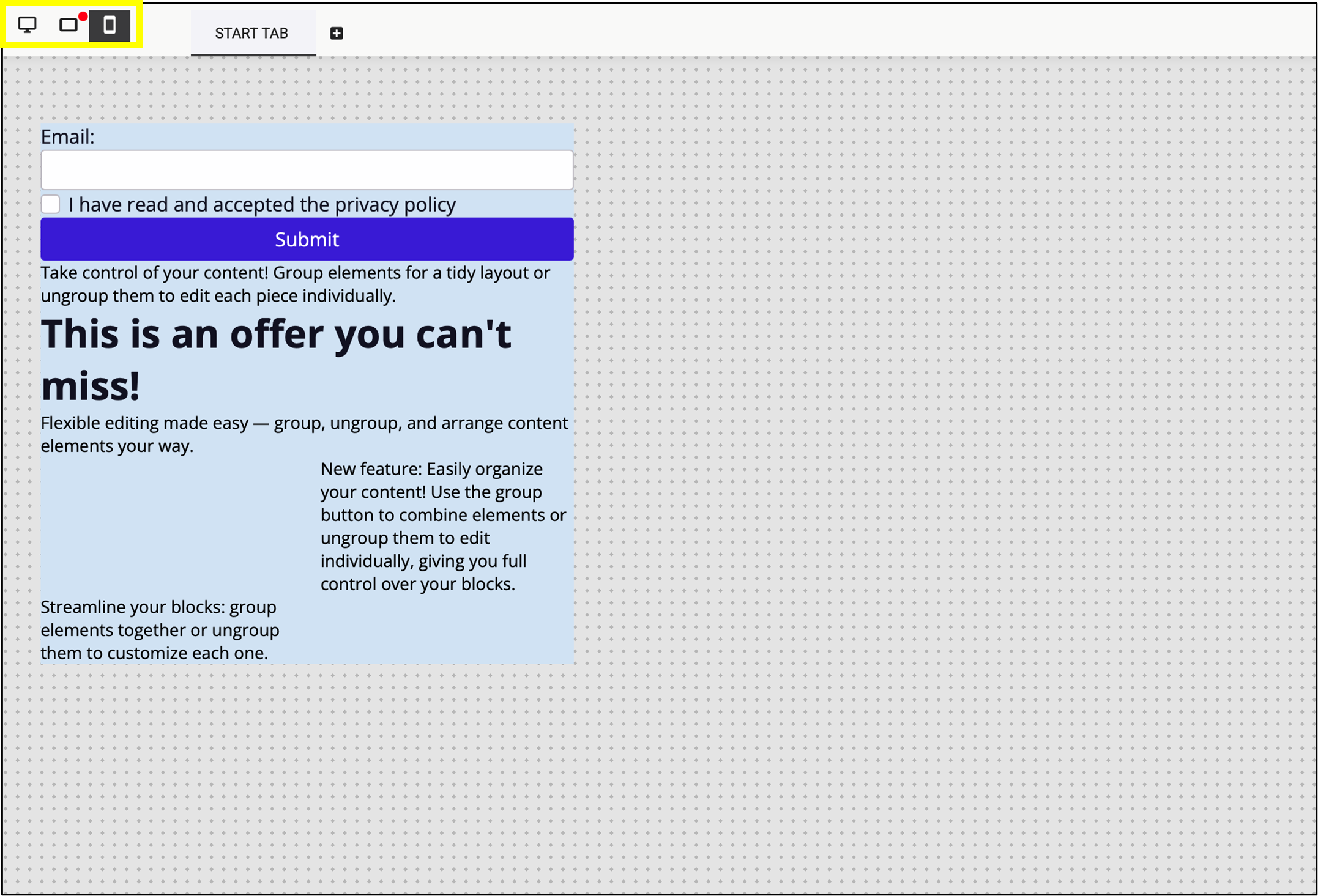 Fig. 27: The mobile view does not always adopt the style notes and layout.