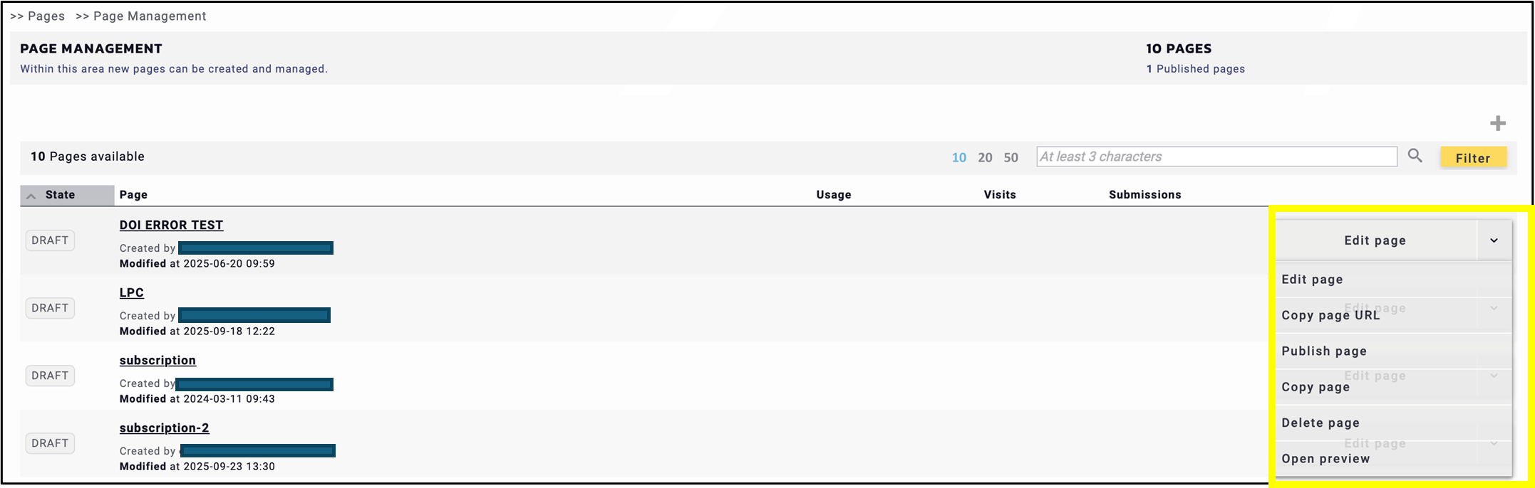 Fig. 41: Save the landing page at any point of the editing process.