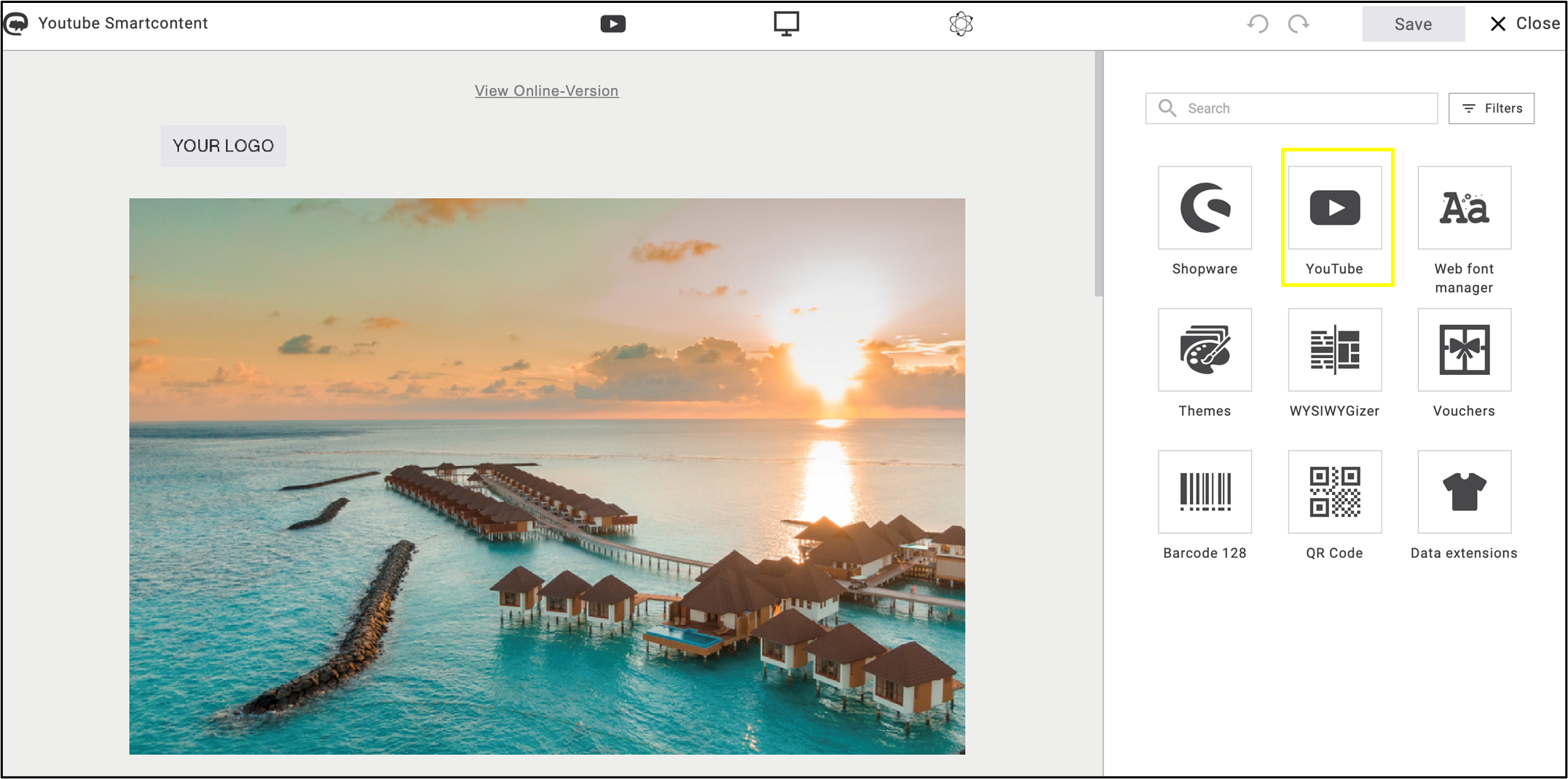 fig. 2: ’YouTube SmartContent’ placeholders keep your emailings lightweight, reliable, and dynamic.