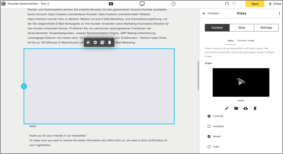 fig. 20: No image is displayed for the video.