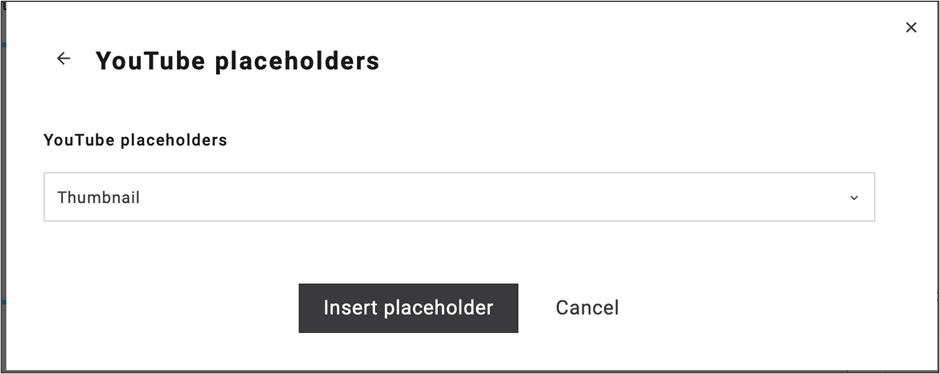 fig. 26: Select ’Link’/’Thumbnail‘, then click ’Insert placeholder’.