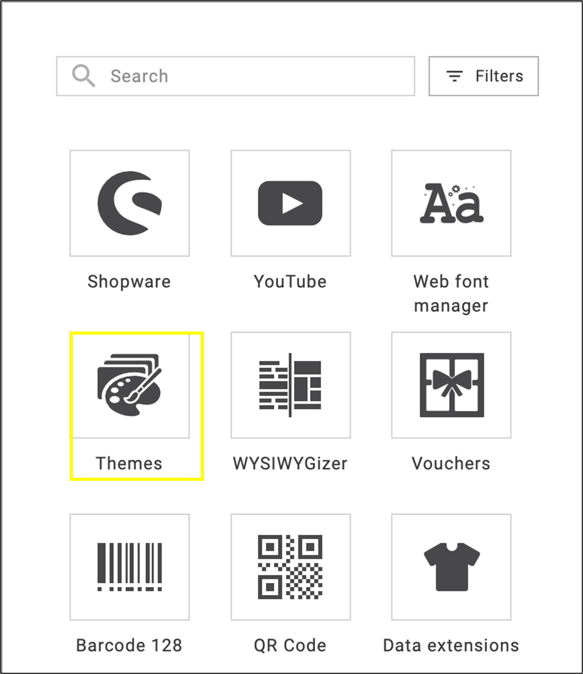 fig. 43: Apply ‘Themes’ to any template and create consistent emailing designs in just a few clicks.