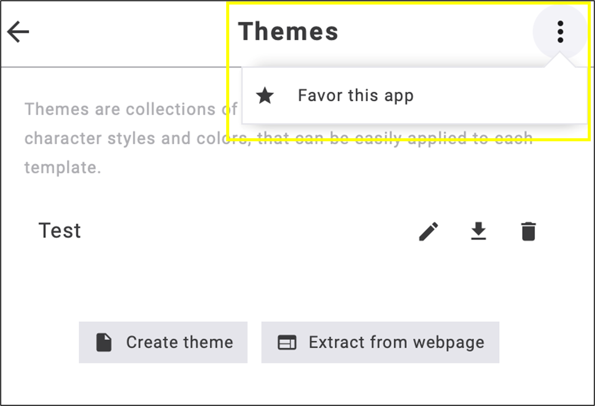 fig. 44: Mark the app as a favorite by clicking the three vertical dots.