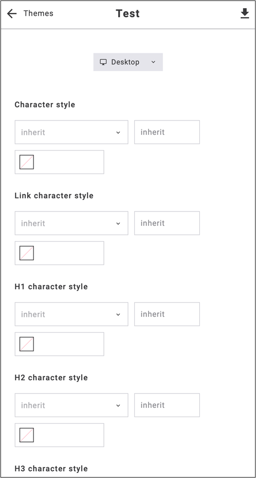 fig. 50: Click the theme name to edit its style and access detailed configuration options.
