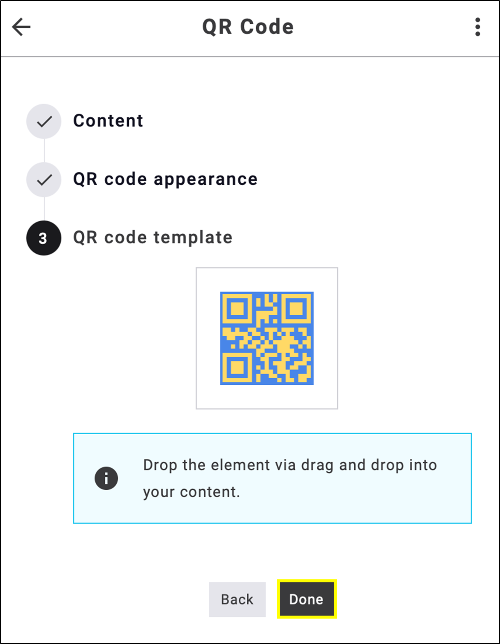 fig. 64: Drag and drop the generated QR code directly into the message body.