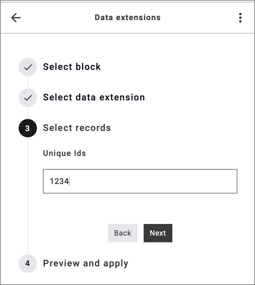 fig. 23: Enter the unique ID, separating multiple IDs with commas and no spaces.