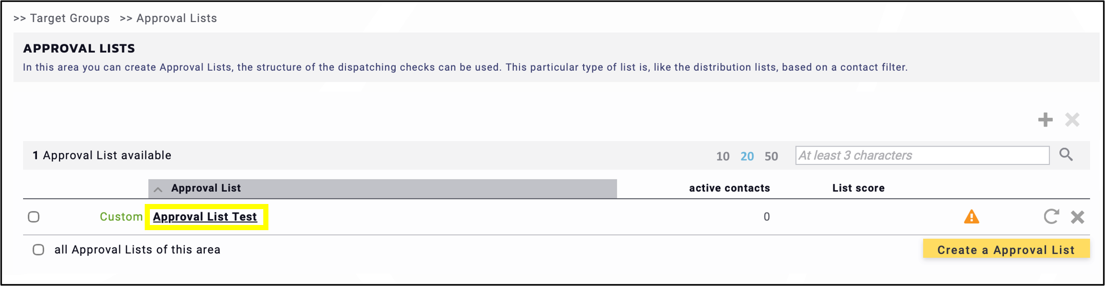 fig. 4: The approval list is completed.