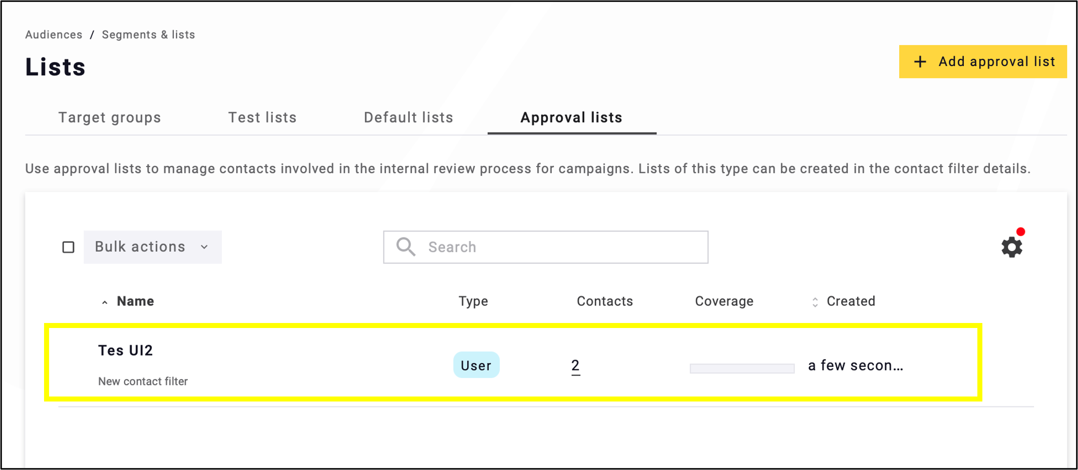 fig. 5: The approval list is completed.