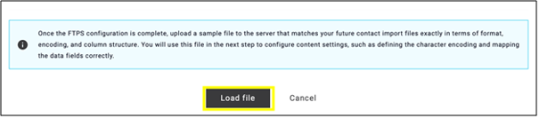 fig. 5: Click ‘Load file’ after the FTPS configuration is complete.