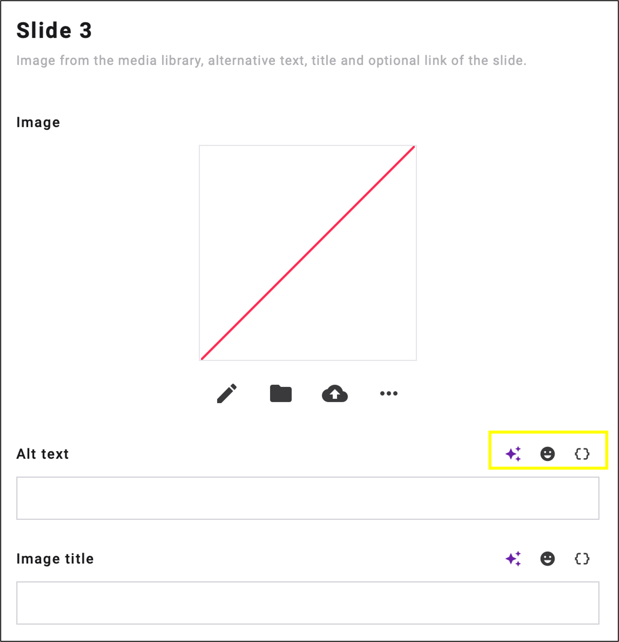fig. 10: Use image text and alt text to mark AI-generated text, optionally add emoji and account placeholders.