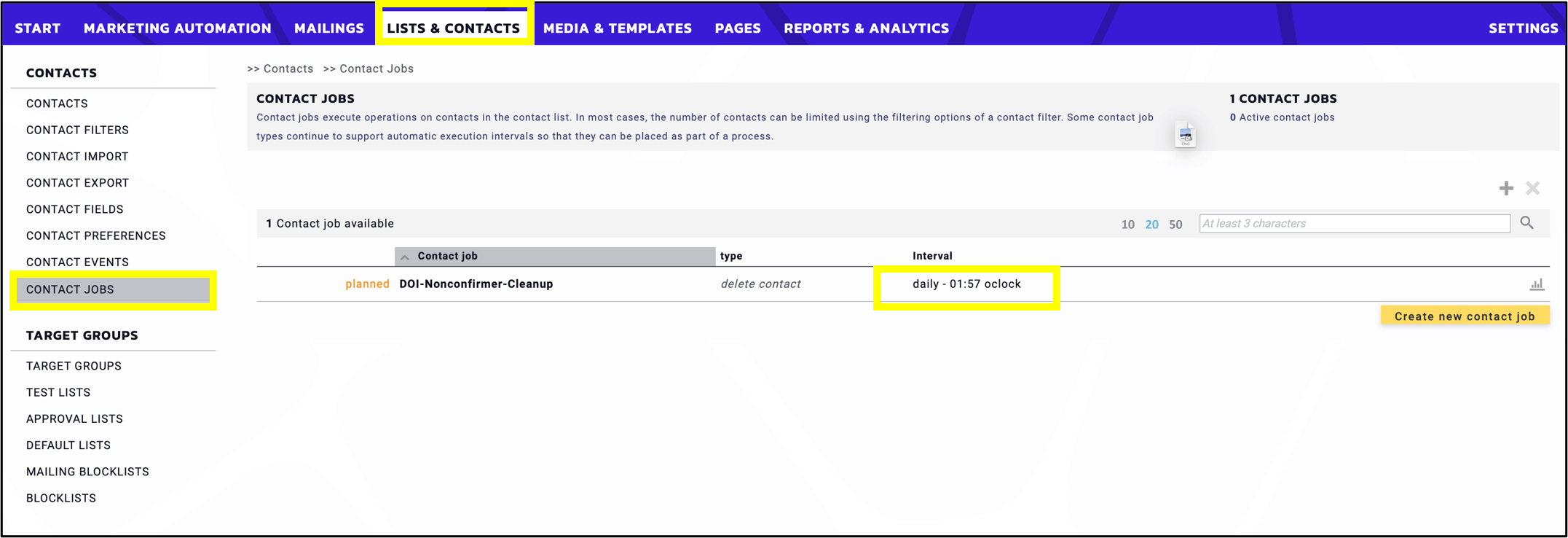 Fig. 15: The contacts with the "Without Permission" status are deleted from the contact list daily.